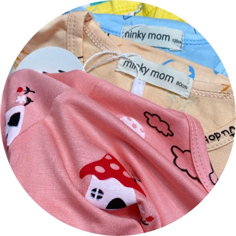 Bộ MinkyMom tay ngắn quần đùi in hoạ tiết cừu nhà cáo