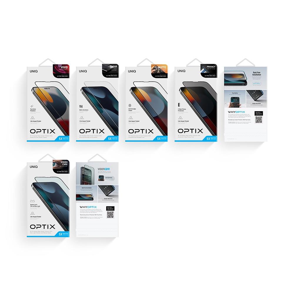 Kính Cường Lực UNIQ OPTIX Privacy For iPhone 14/ 14 Plus/ 14 Pro/ 14 Pro Max phủ lớp chống nhìn trộm, lớp kháng khuẩn Hàng Chính Hãng