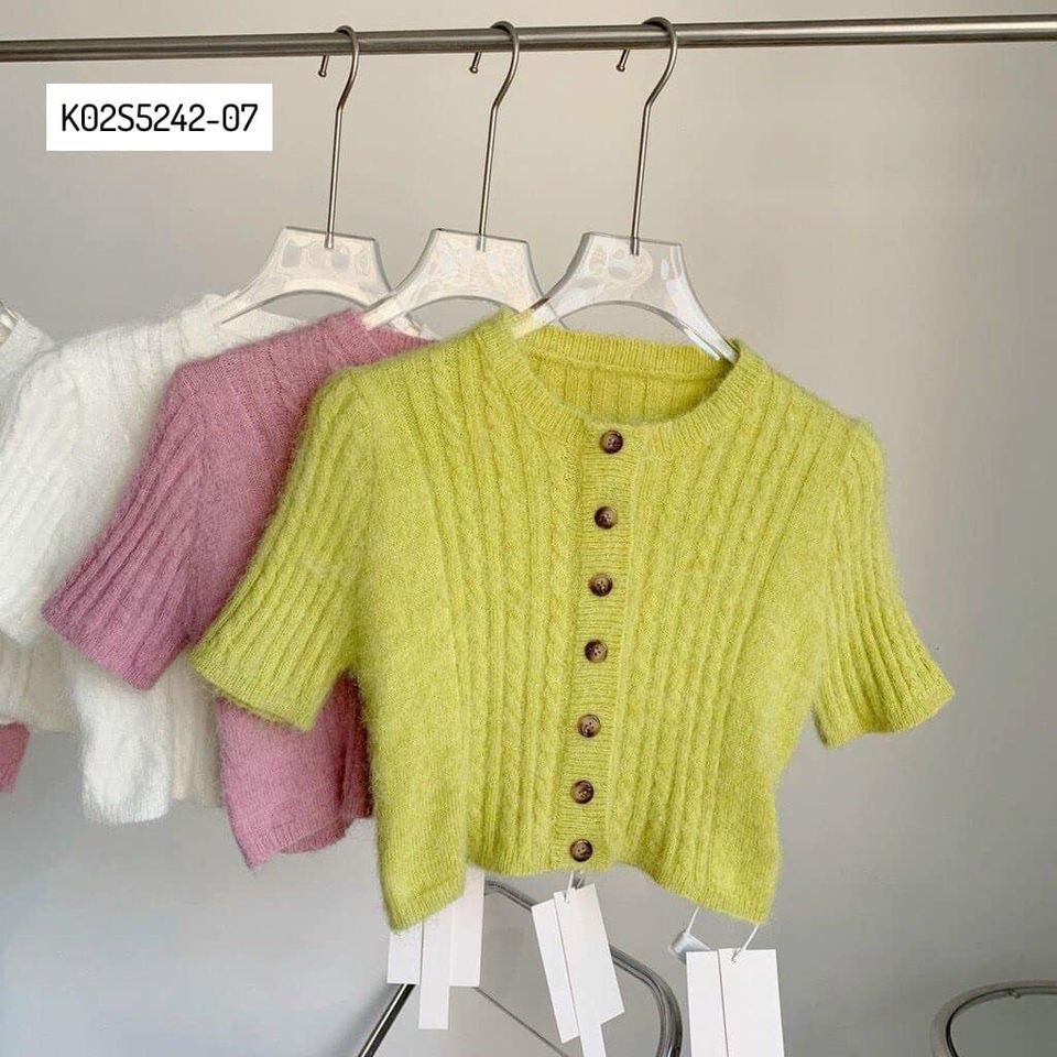 Áo cardigan dệt kim tay ngắn
