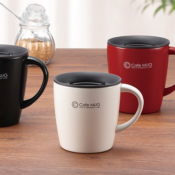 Cốc inox giữ nhiệt Cafe Mug 330ml có gioăng silicon & nắp trượt chống tràn TẶNG KÈM 01 Set 150 ống hút đa sắc màu Seiwa Pro có thể tái sử dụng nhiều lần