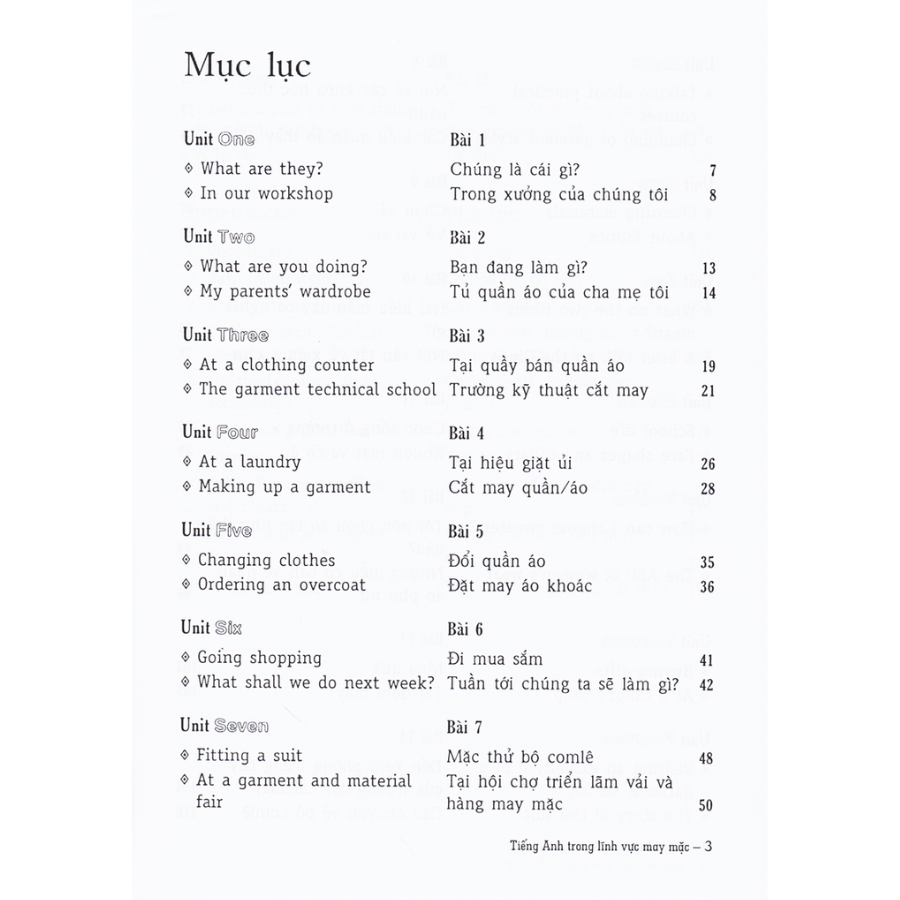 Tiếng Anh Trong Lĩnh Vực May Mặc