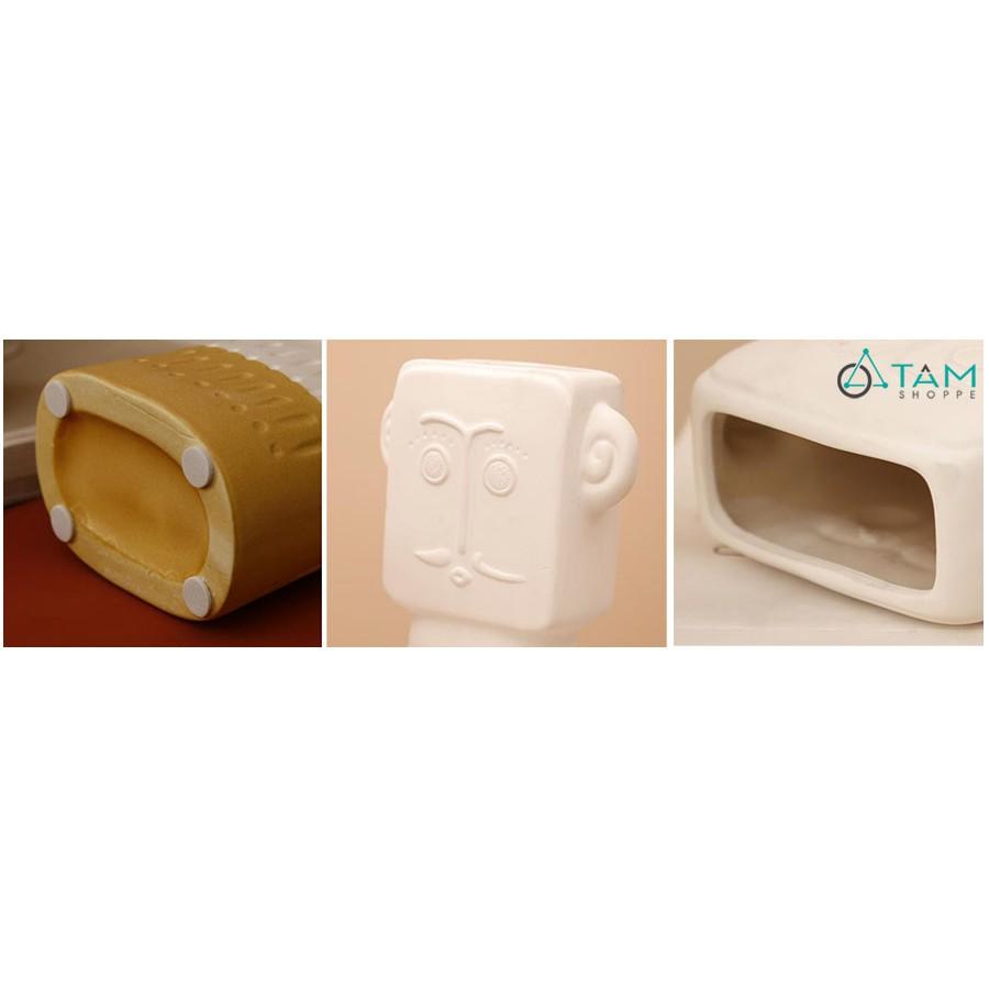 Bình hoa gốm cao cấp mặt người có râu CE-BG-03