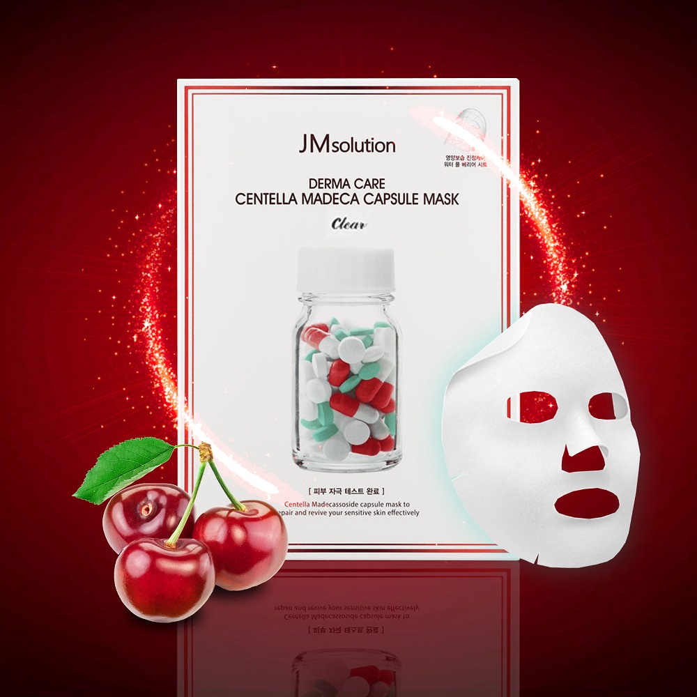 Combo 5 Mặt Nạ Làm Dịu Phục Hồi Da Tổn Thương JM Solution Derma Care Centella Repair Capsule Mask Clear 30ml/miếng x 5