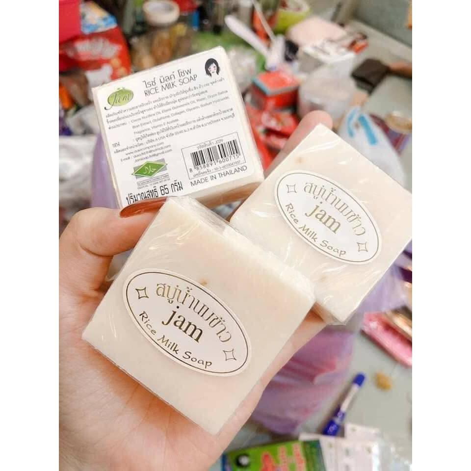 Xà Phòng Cám Gạo Thái Lan Jam Rice Milk Soap [1 Lốc 12 Cục]