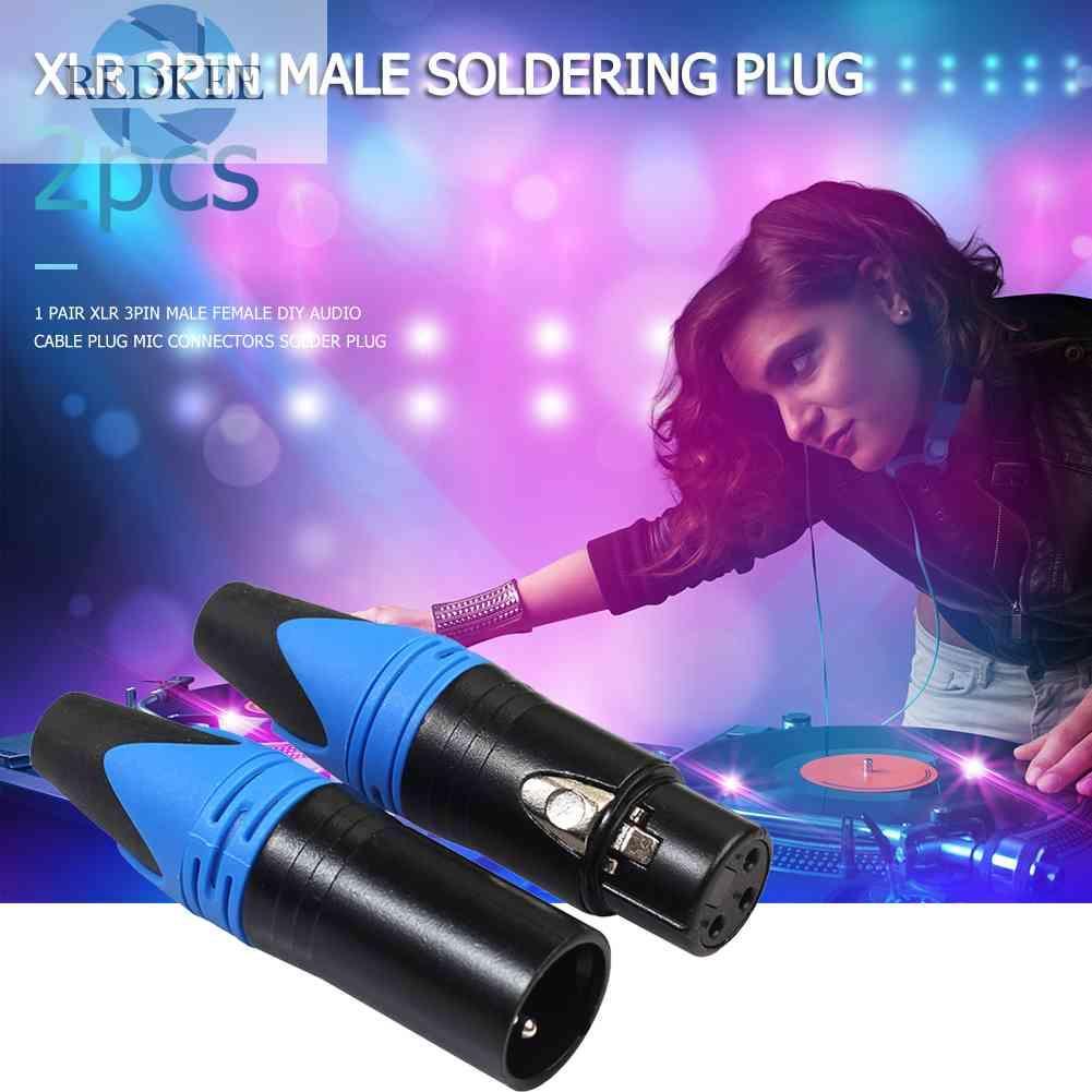 1 Cặp Đầu Nối Dây Cáp Âm Thanh XLR 3Pin
