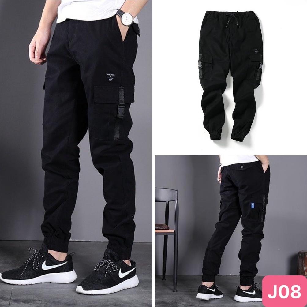Quần jogger nam túi hộp bo chân màu đen không rách chất kaki cao cấp co dãn 4 chiều baggy thể thao nam havado11 mới