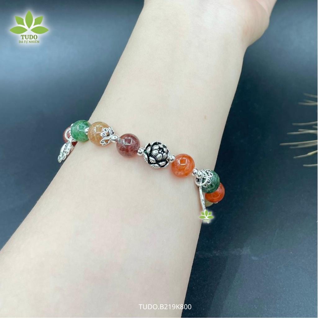 Vòng Tay Bạc Nữ Charm Bạc Chìa Khóa Tình Yêu, Hoa Hồng, Vỏ Sò Mix TA Ưu Linh Đa Sắc TUDO B219K800 - Đa Mệnh