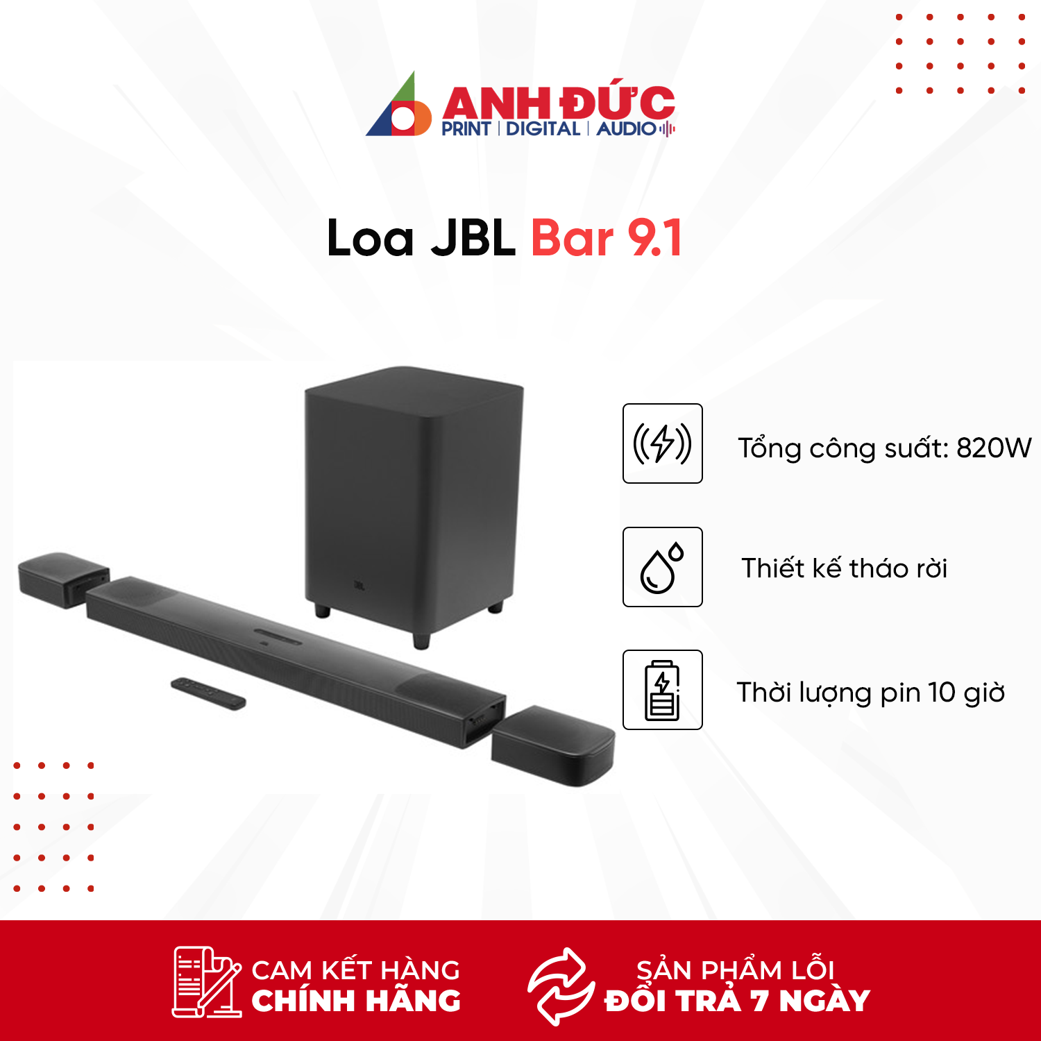 Loa Thanh JBL Soundbar 9.1 - Hàng Chính Hãng PGI