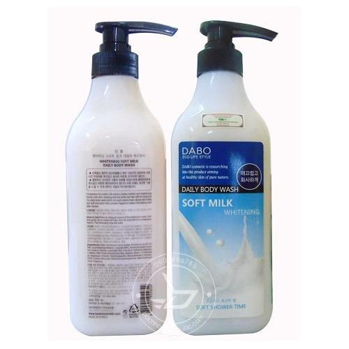 Sữa tắm sữa tươi trắng sạch da DABO hàn quốc ( 750ml) và 1 bông tẩy trang