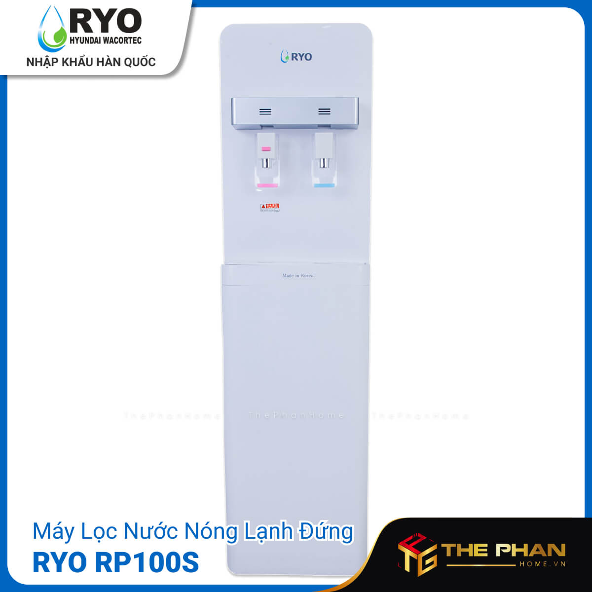 [MIỄN PHÍ LẮP ĐẶT] Máy Lọc Nước Nóng Lạnh RYO Hyundai Wacortec Hàn Quốc - RP100S, Công nghệ UF 5 Cấp lọc, Tiết kiệm điện, Giữ được khoáng chất - Hàng Chính Hãng