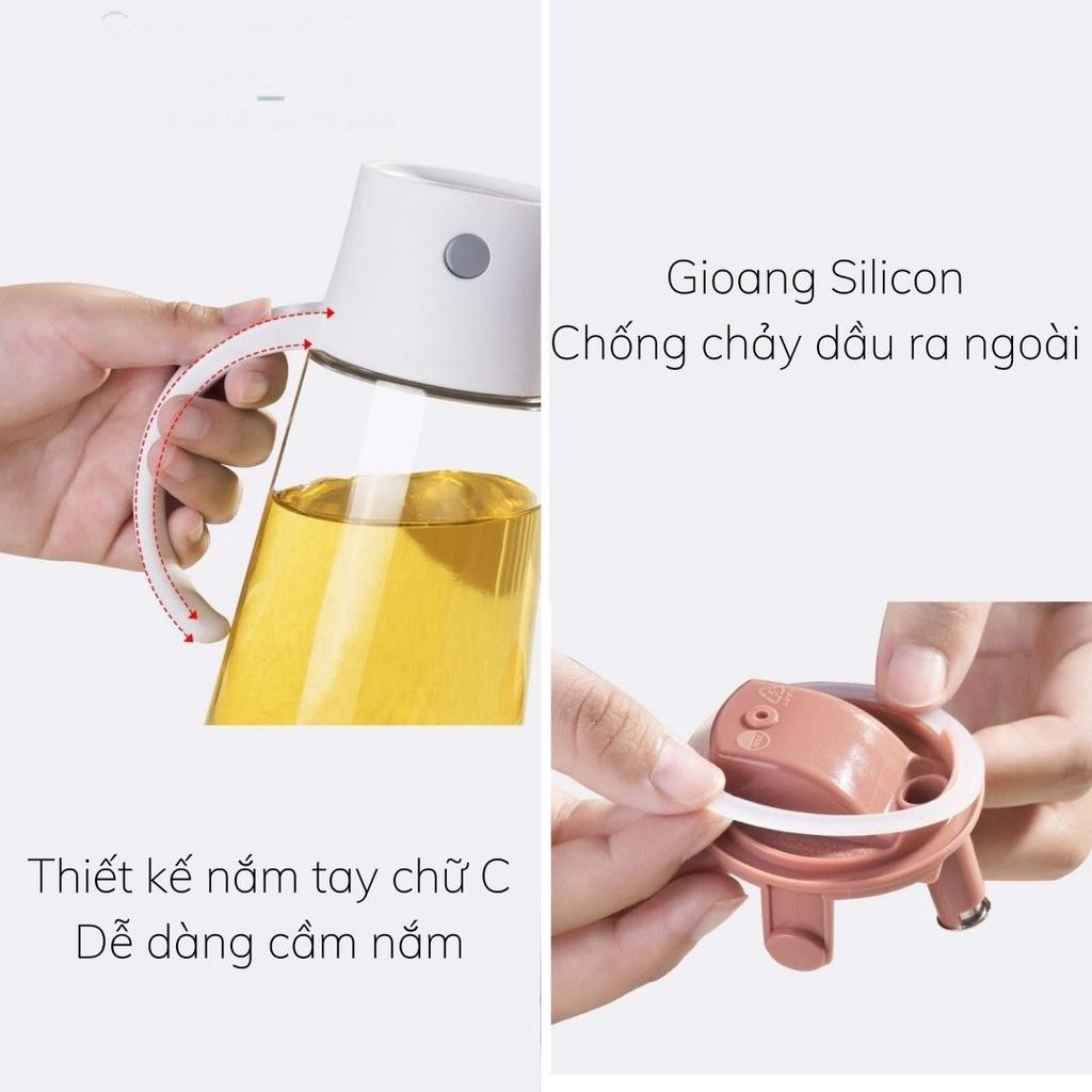 Bình Đựng Dầu Ăn, Chai Đựng Dầu Ăn Tự Rót Bằng Thủy Tinh Nắp Chai Có Thể Tháo Rời Vệ Sinh 0202