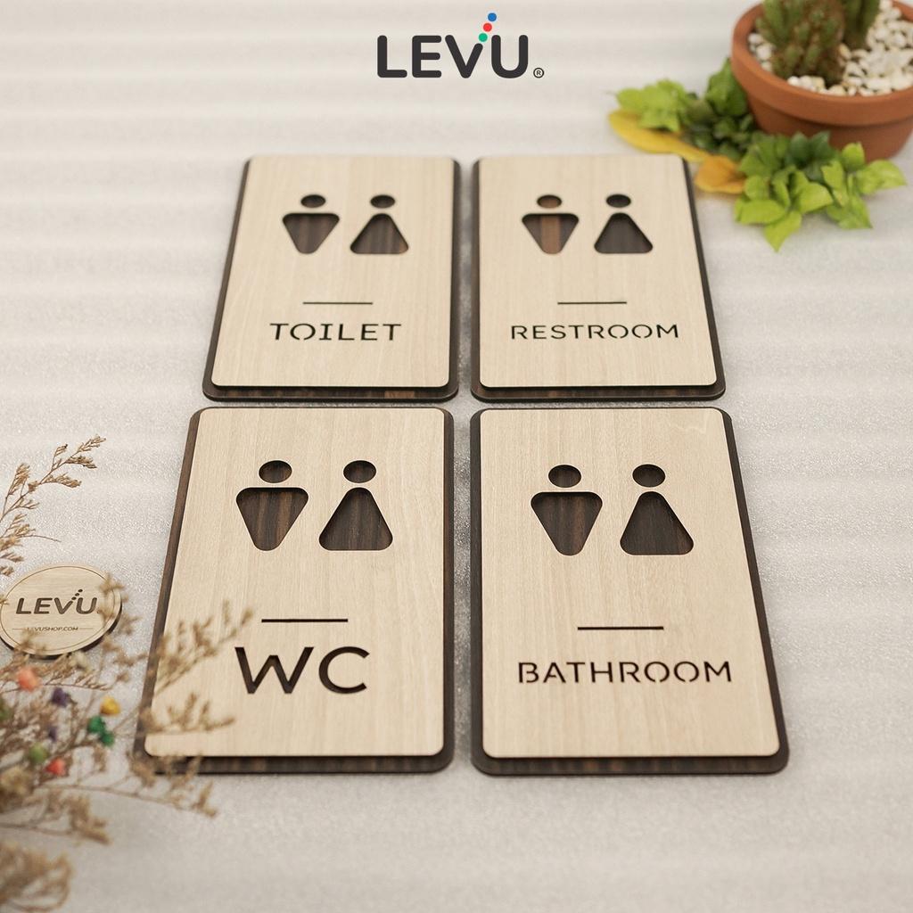 4 Mẫu bảng gỗ WC – Toilet – Restroom – Bathroom decor tối giản LEVU TL37