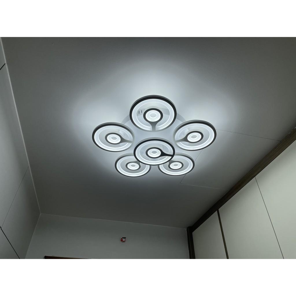 Đèn ốp trần trang trí phòng khách phòng ngủ (5+1) cánh tròn có 3 chế độ sáng kèm điều khiển tăng chỉnh sáng - Mã 2047/51