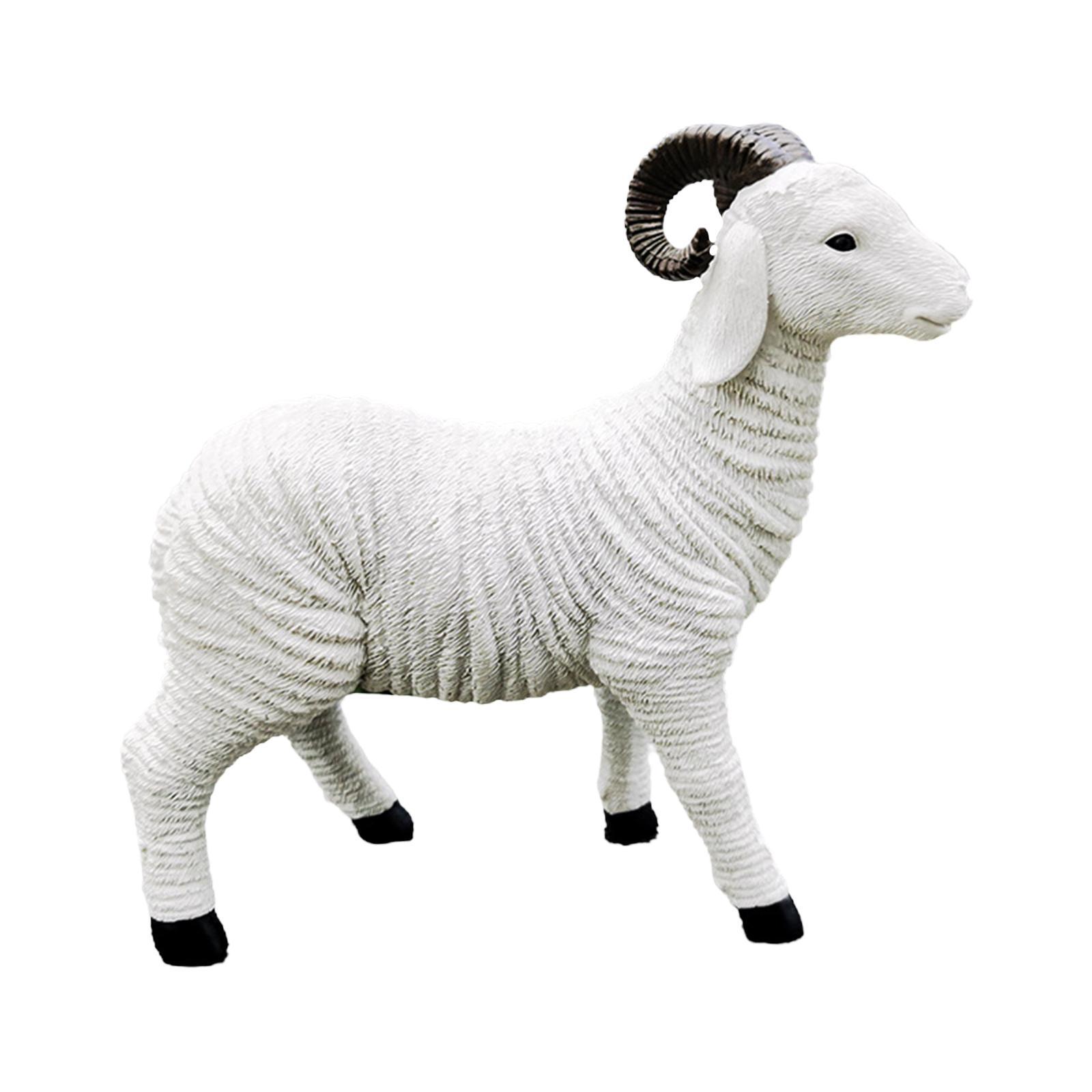 3  Rustic  Resin  Figurine Lamb  Statues Housewarming