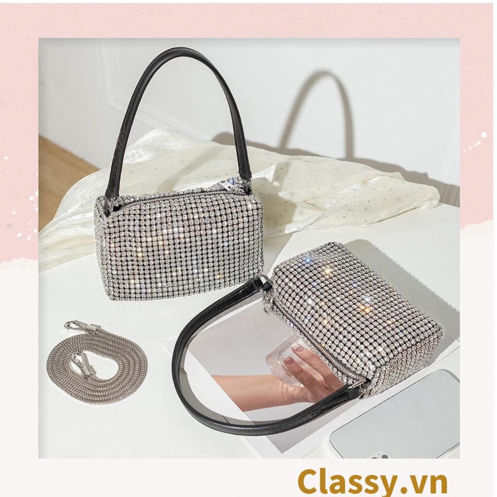 Túi đi tiệc dành cho nữ Classy có đính hạt cườm, phù hợp cho các buổi đi chơi, đi tiệc sang trọng T1183