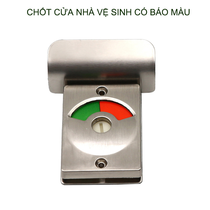 Chốt khóa cửa nhà vệ sinh chỉ thị màu bằng inox 304 không gỉ, kiểu vặn