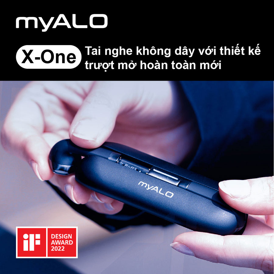 Tai nghe không dây myALO X-One: tai nghe Bluetooth 5.3 | Pin 23 giờ | Chống nước IPX4 | Điều khiển cảm ứng thông minh | Thiết kế trượt mở độc đáo đạt giải thưởng IF Design Award 2022 | Hàng chính hãng