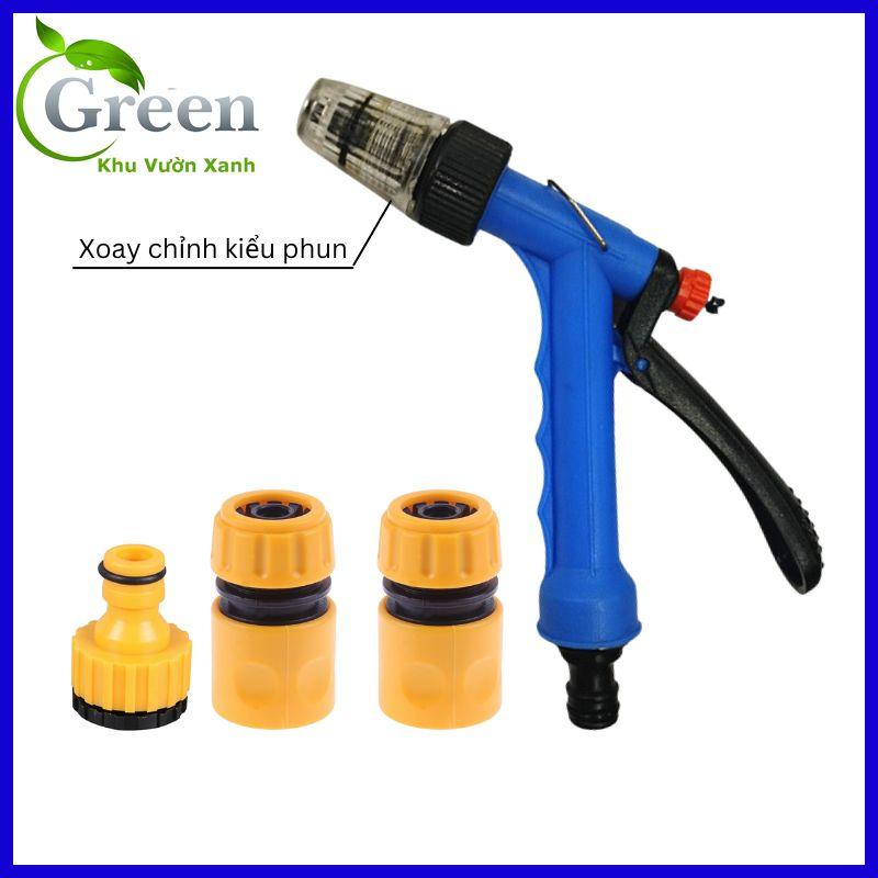 Bộ vòi xịt nước tưới cây VT01 rửa xe tăng áp kèm cút nối nhanh đầy đủ 4 món