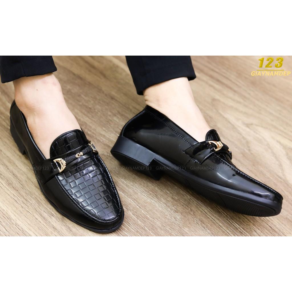 GIÀY LƯỜI NAM DA PU CAO CẤP - MẶT TRÊN KẺ CARO MÃ L157