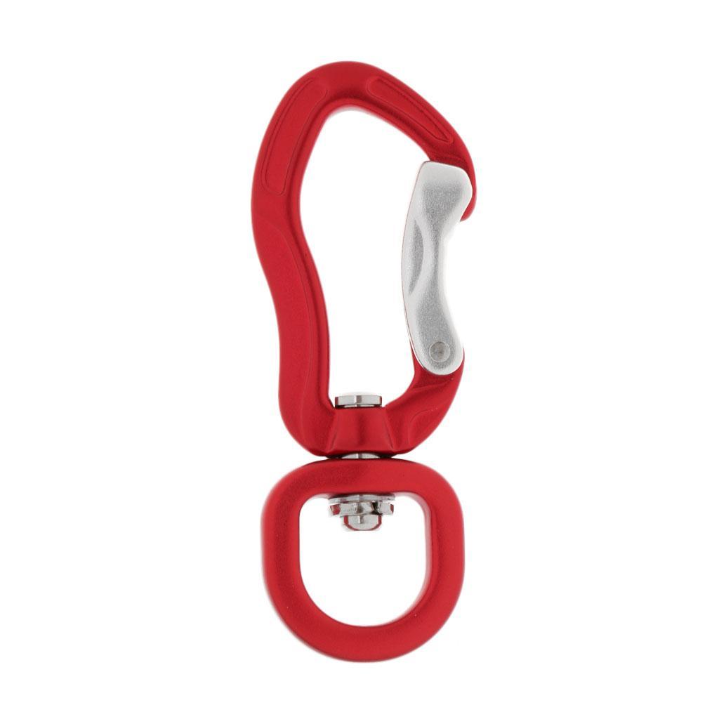 2 Pieces 400KG High Strength Swivel Eye Snap Hook Carabiner Keychain Red Black
