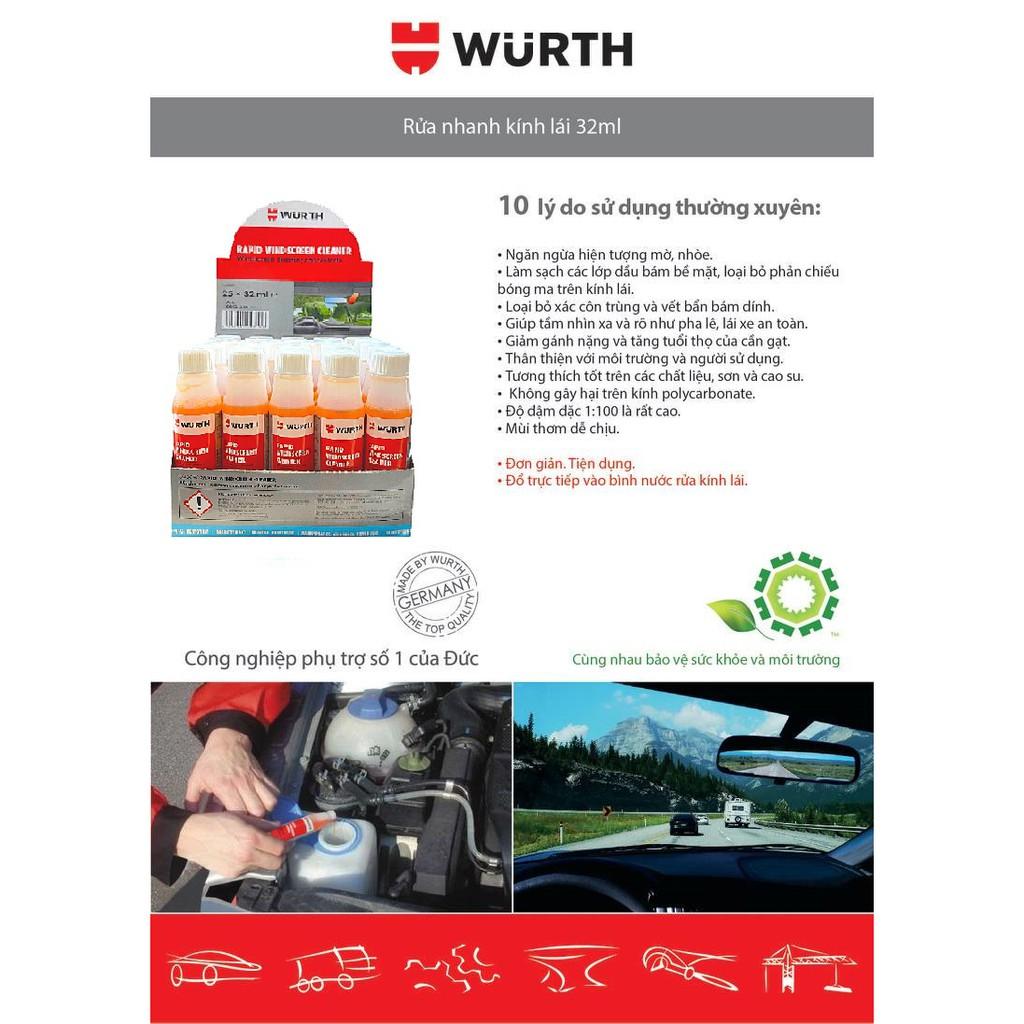 Nước rửa nhanh kính lái ô tô chống mờ sương Wurth 32ml