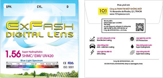 Tròng kính cận EXFASH LENS 1.56 SHMC 420UV (1 miếng)