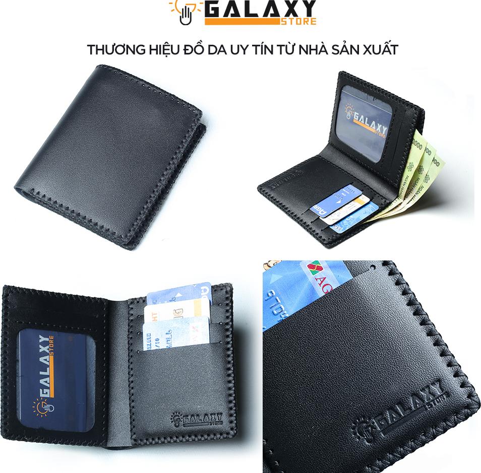 Ví Nam Bóp Nam Đứng Da Bò Thật Handmade Galaxy Store GVN - Hàng Chính Hãng