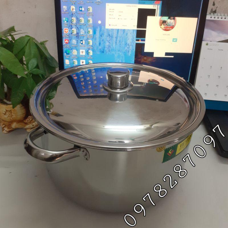 Nồi luộc gà inox đủ size 26, 28, 30, 32 cm cao cấp sử dụng trên bếp từ