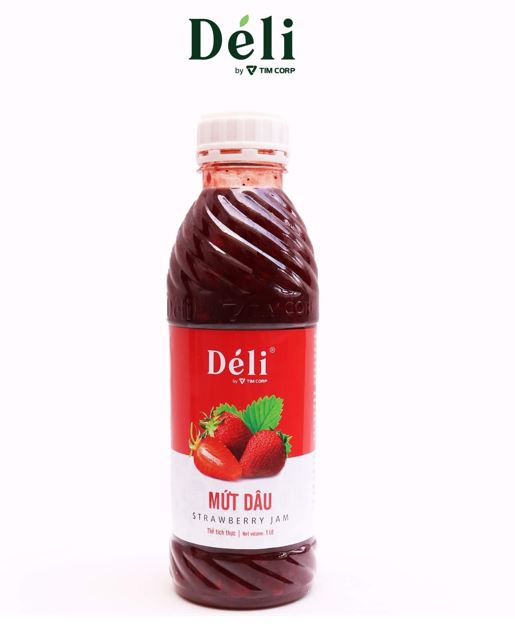 Mứt dâu pha chế Déli - chai 1L