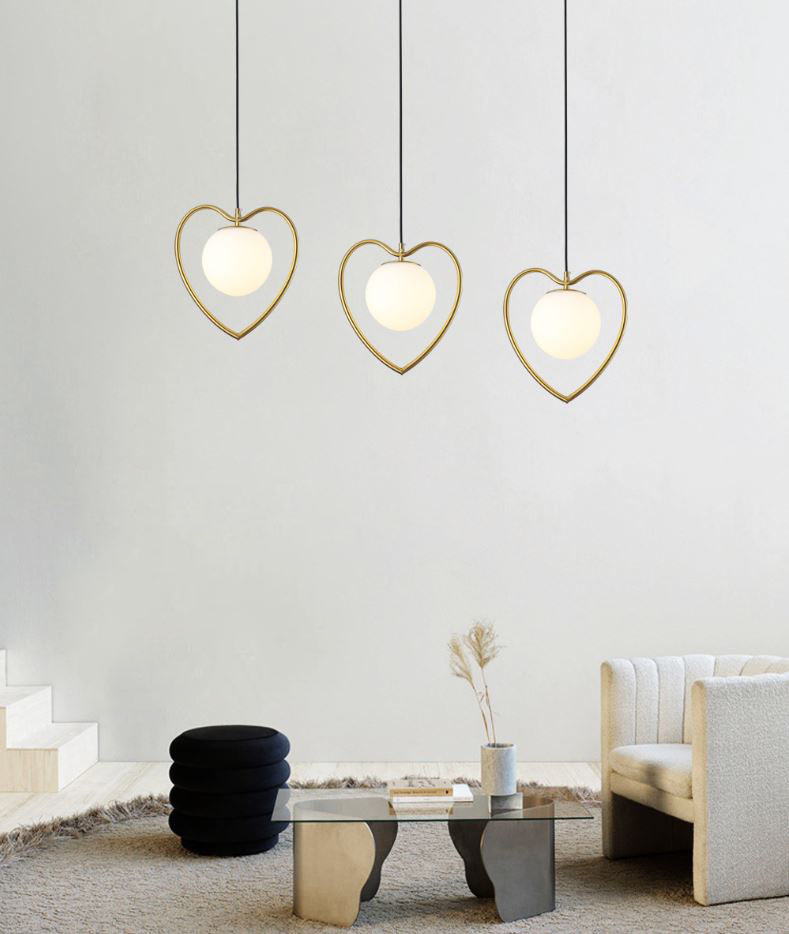 Đèn thả CALER hình trái tim hiện đại trang trí nội thất sang trọng - kèm bóng LED chuyên dụng .