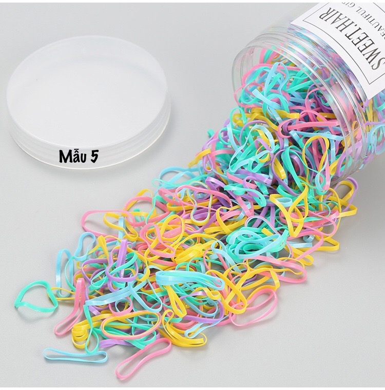 HỘP DÂY BUỘC TÓC CHUN NHIỀU MÀU BÉ GÁI