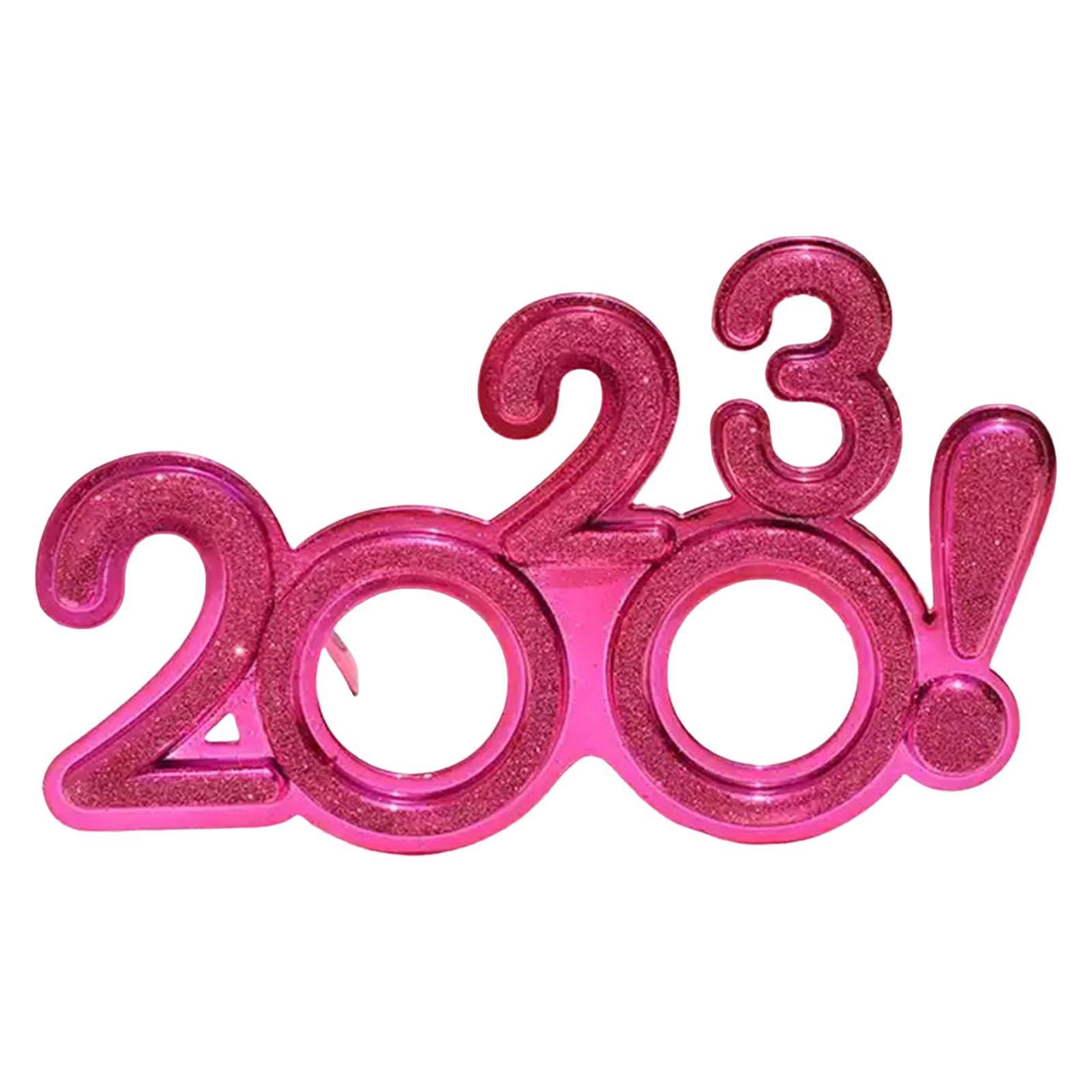 2Pcs 2023 Glitter Eyeglasses Photo Props Party Supplies