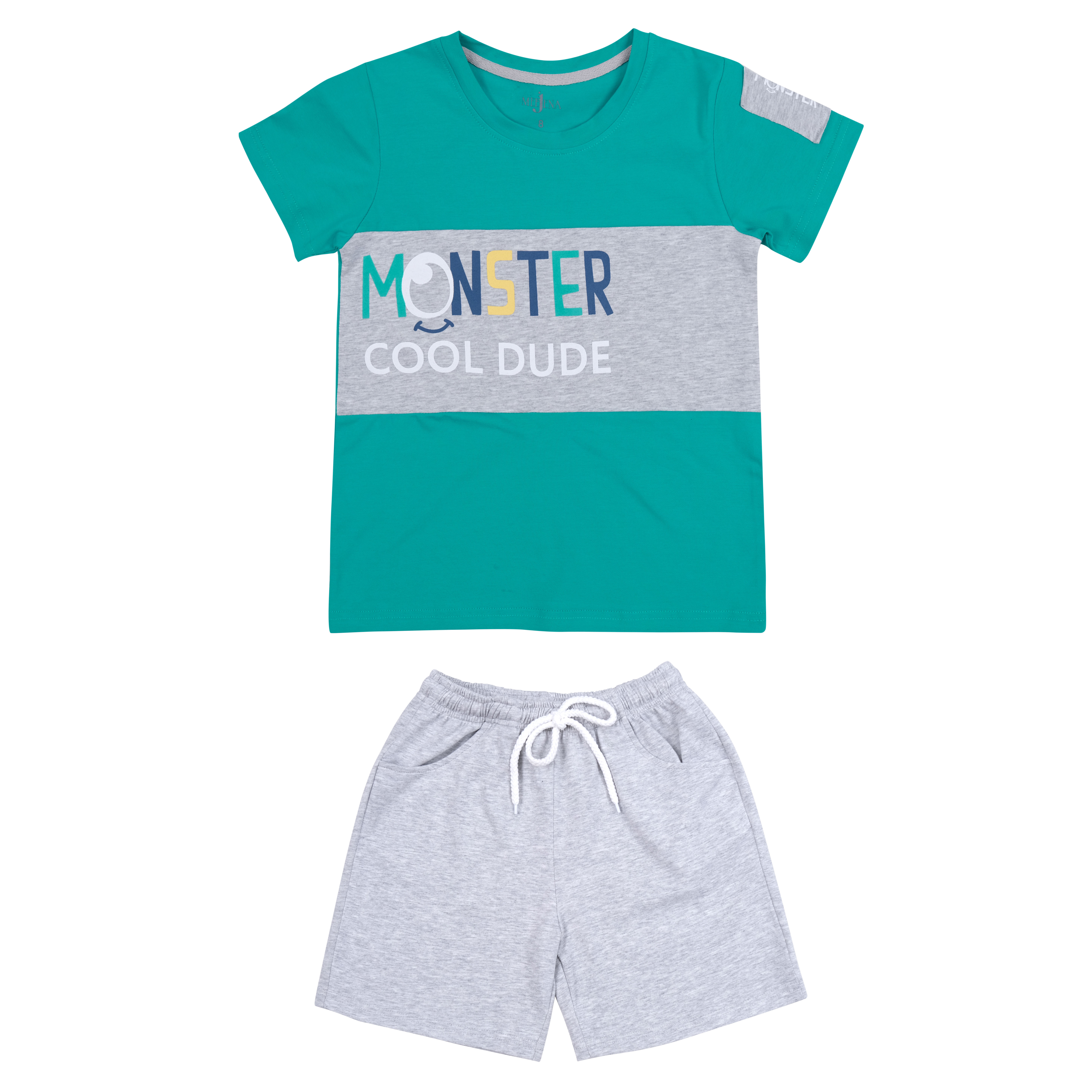 BỘ BÉ TRAI NGẮN TAY 18-33 kg MEEJENA ĐỒ BỘ BÉ TRAI MONSTER COOL DUDE VẢI 100% COTTON 4C - 917