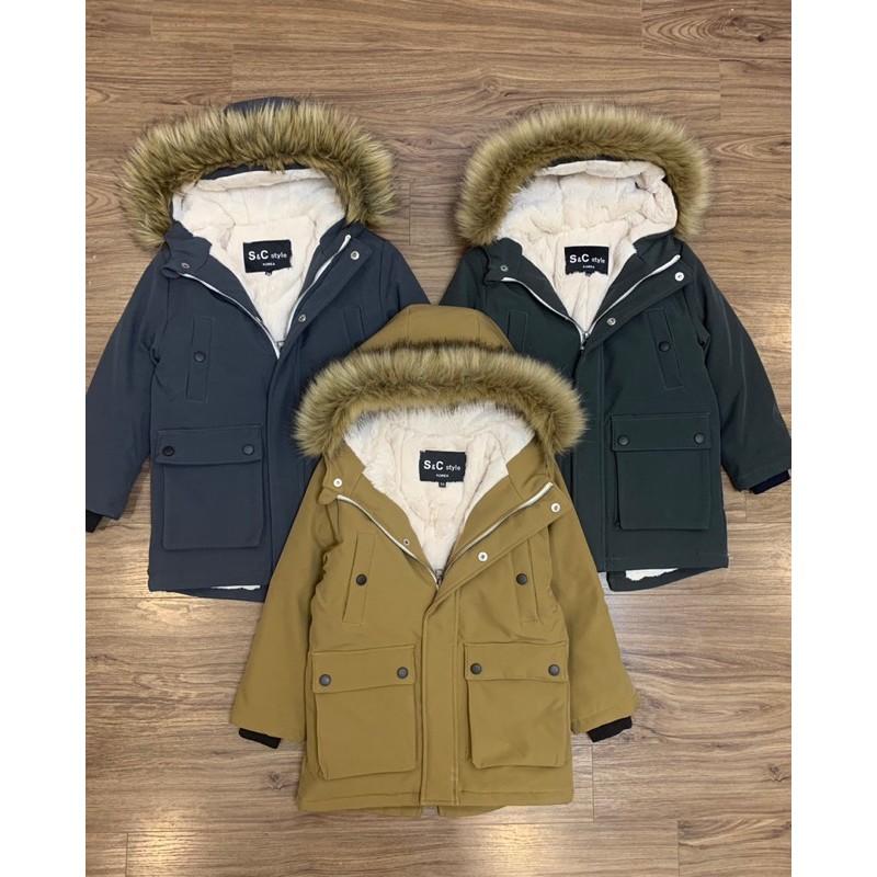 áo parka có mũ cho bé trai từ 6 tuổi đến 12 tuổi