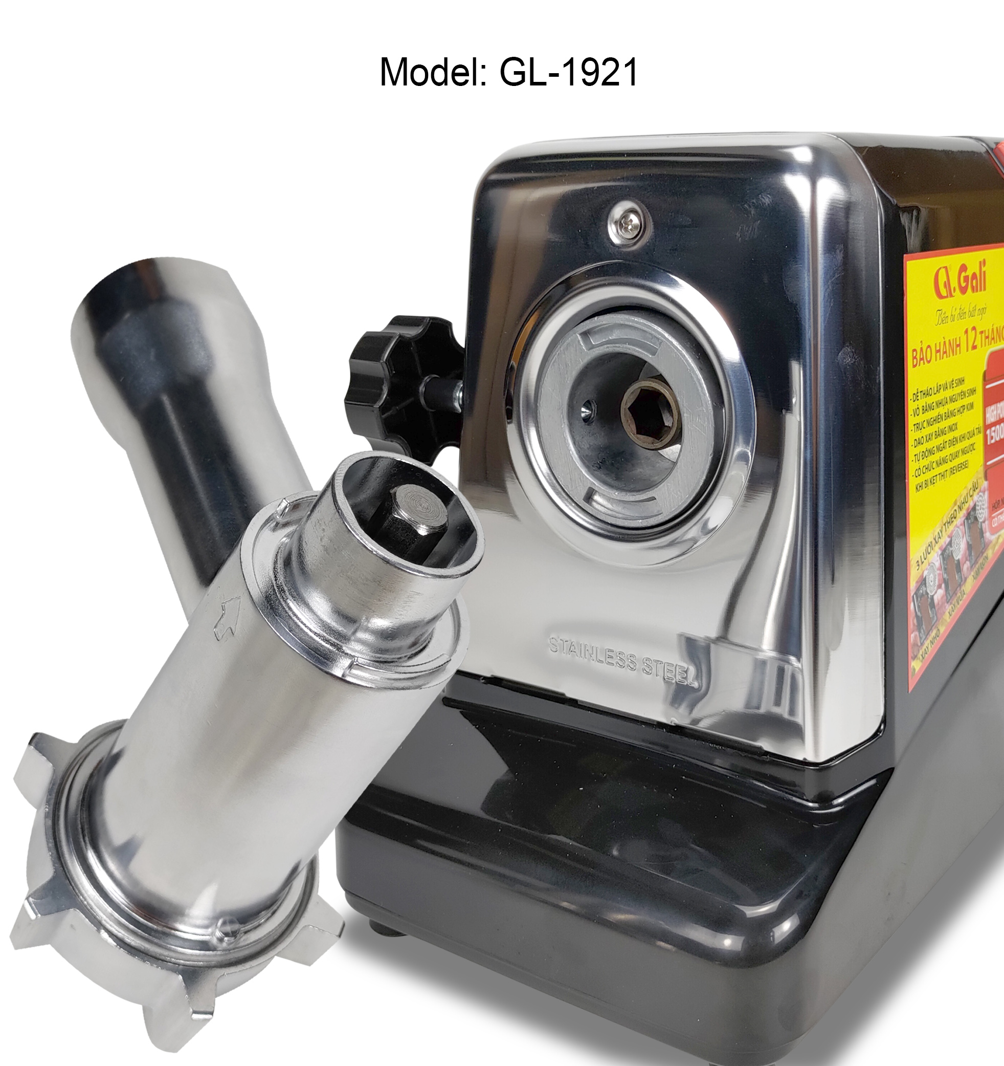 Máy xay thịt công nghiệp Gali GL-1921 công suất lớn 1500w, 1 giờ xay 60kg, xay thịt, tôm, cua, hàng nhập khẩu bảo hành 24 tháng
