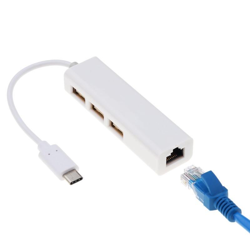 Thiết bị chuyển đổi mạng Lan Ethernet USB 3.1 từ 3 cổng Type C sang RJ45