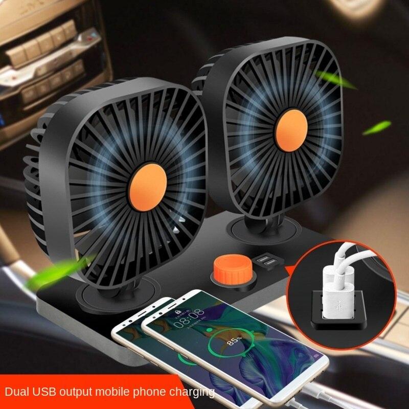 Quạt Làm Mát Tích Hợp Quạt Xoay 360 Độ 12v / 24v Cho Xe Hơi
