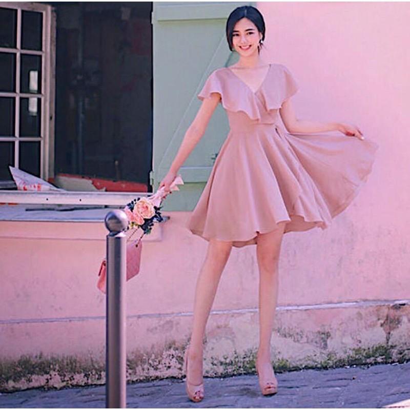 Đầm Suông Ngắn Hồng Đậm