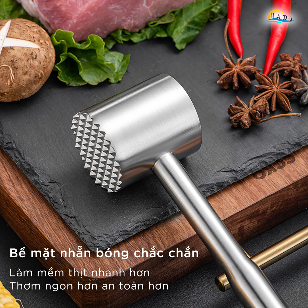 Búa Đập Dần Thịt Bò Inox 304 Cao Cấp Đa Năng Đạt Chất Lượng Đức CCKO