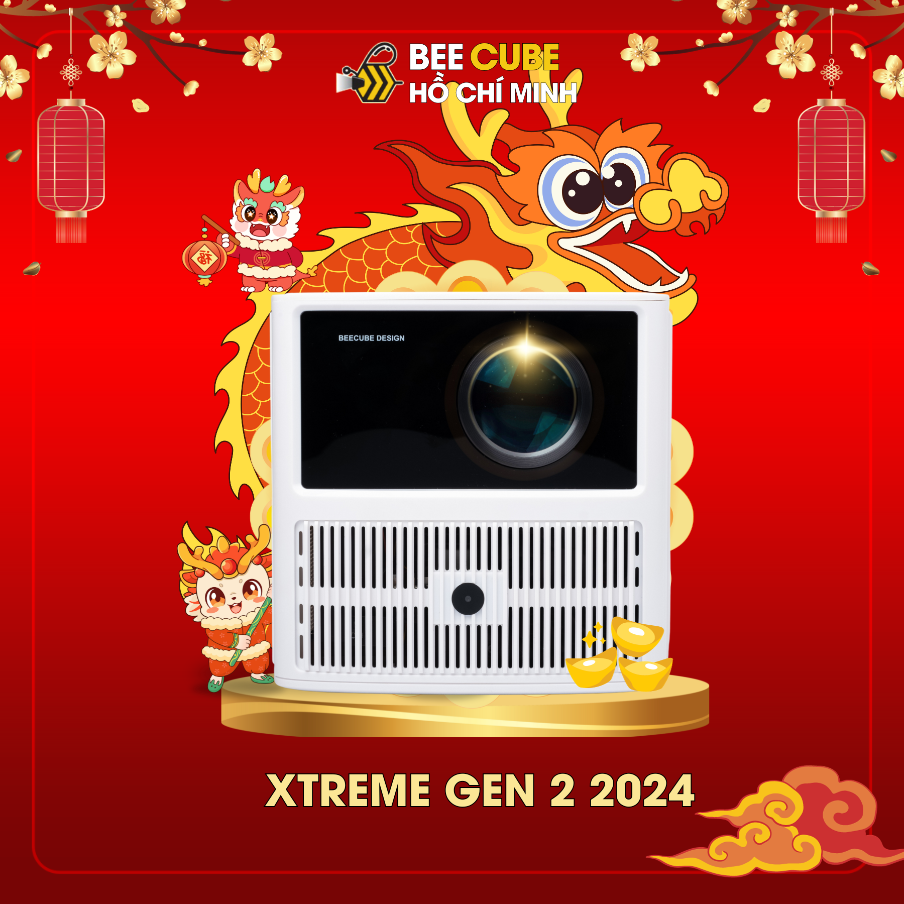 Máy Chiếu Beecube (2023) Xtreme Gen II Wifi 6 - Auto KeysTone - Trợ Lý Ảo KiKi - Chân Đế Standii - Truyền Tải không Dây Qua Nhiều Thiết Bị - Full HD Hàng Chính Hãng 