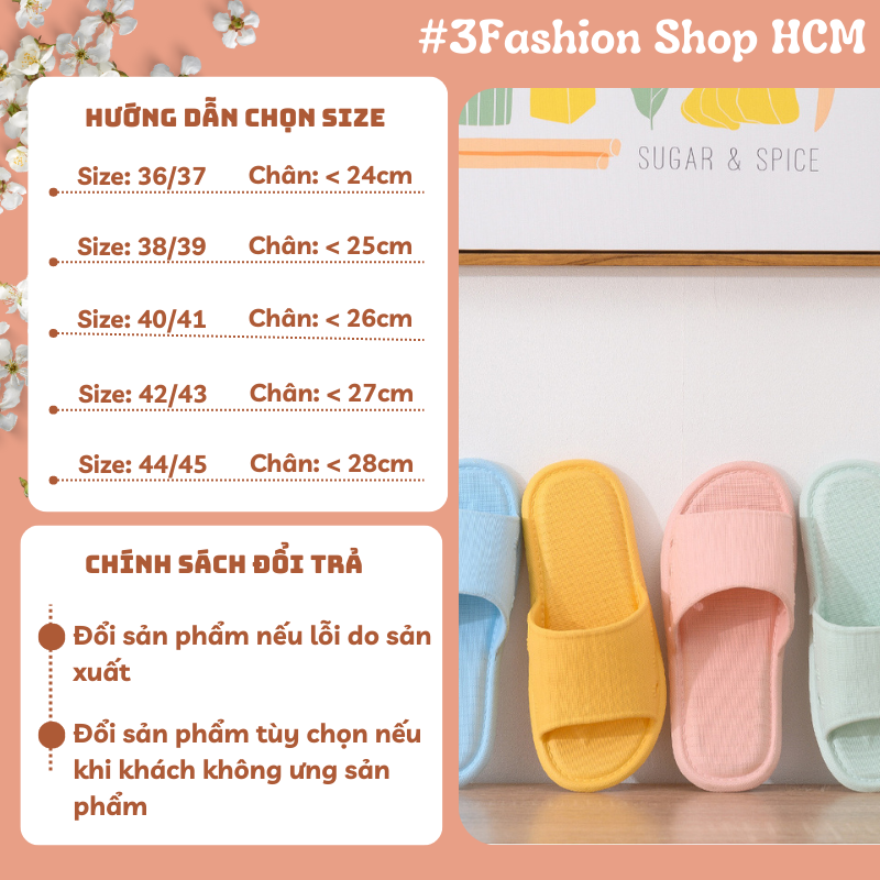 Dép Đi Trong Nhà Nam 3Fashion Xốp Cao Cấp Chống Thấm Nước Sọc Dọc - 3190