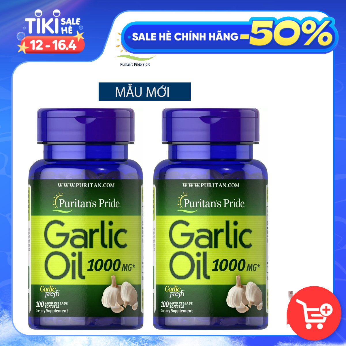 Combo 2 lọ Dầu tỏi phòng ngừa cảm cúm, tăng sức đề kháng Garlic Oil 1000mg Puritan's Pride