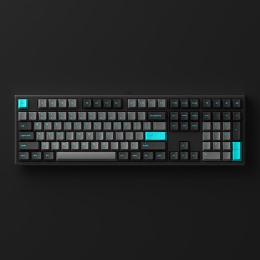 Bàn phím cơ có dây Akko MonsGeek MG108 Black &amp; Cyan (White LED / AKKO cs switch) - Hàng chính hãng