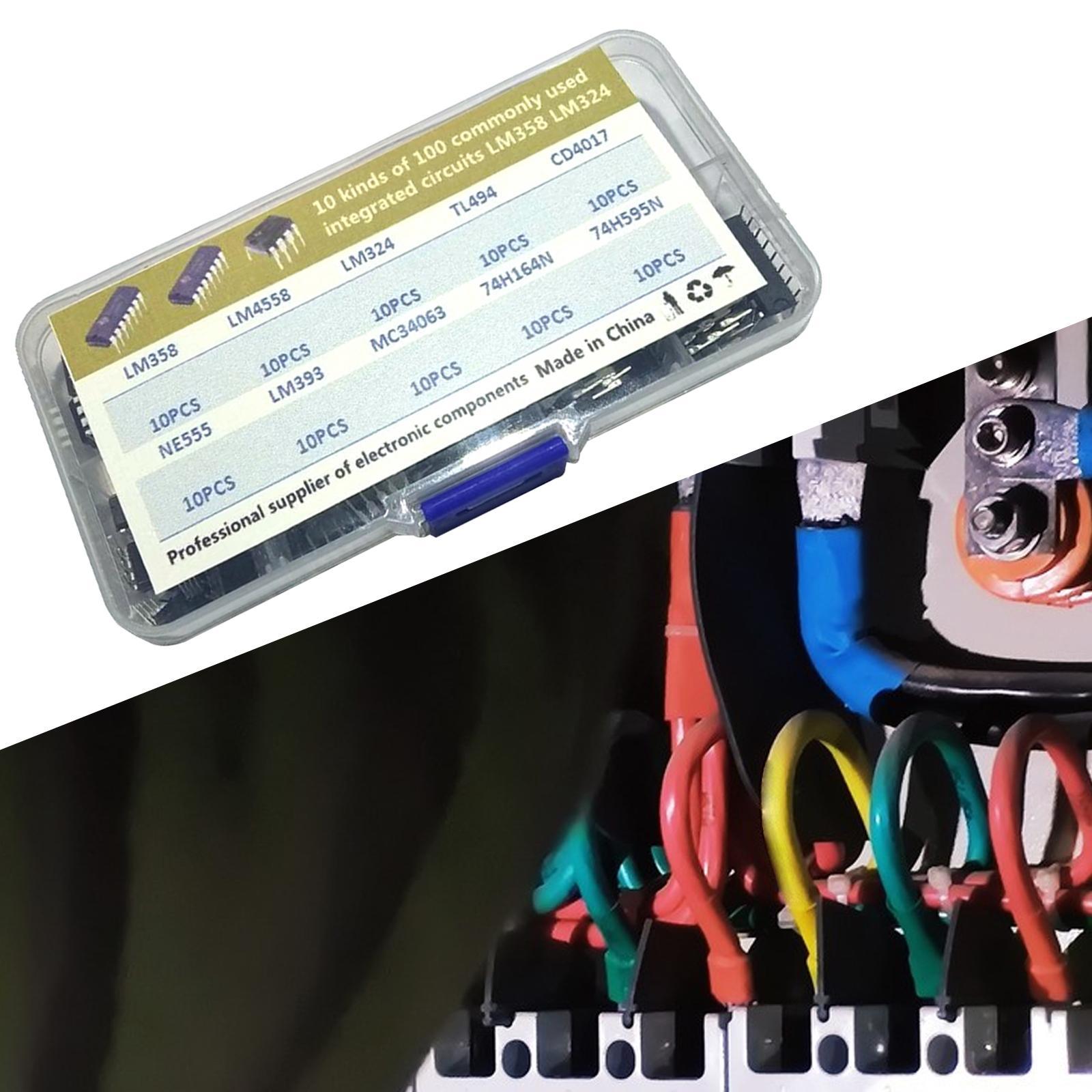 100Pcs 10 Values IC Assortment Kit Easy to Storage Practical Accessories