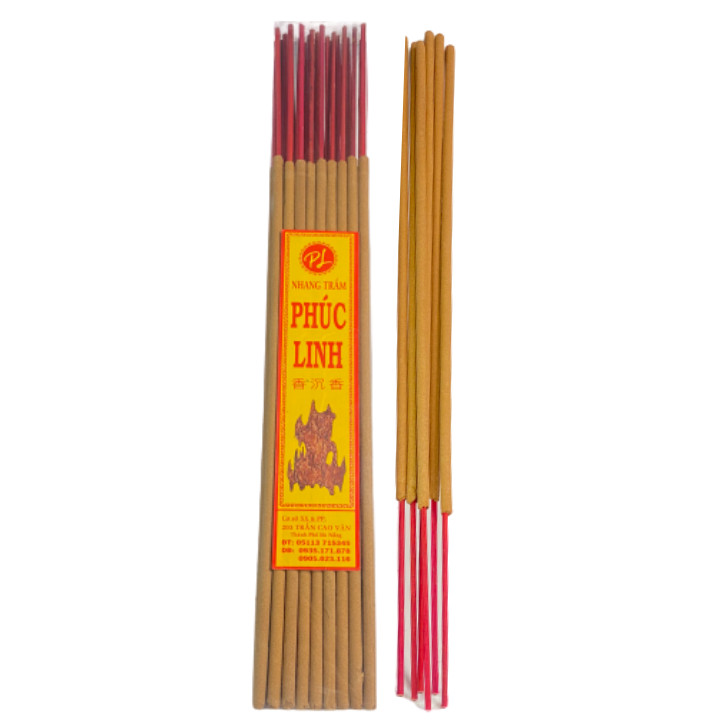 Nhang Trầm Hương PHÚC LINH_60cm_20 Nén Hương Trầm Nguyên Chất, Cam Kết Không Hương Liệu và Hóa Chất
