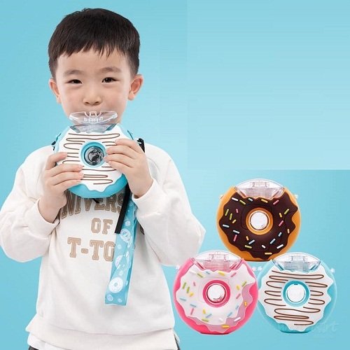 Bình Đựng Nước, Sữa, Đồ Uống Cho Bé Phong Cách Hàn Quốc Hình Chiếc Bánh Donuts Độc Đáo - Bình Nước Giữ Nhiệt Kiểu Mới Cho Bé Trai Và Bé Gái Kèm Ống Hút Silicon Cao Cấp