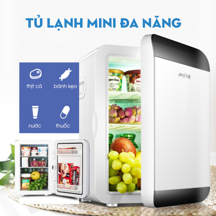 Tủ lạnh mini 2 chiều PEHOUSE bảo quản mỹ phẩm, thực phẩm dồ dùng cho bé sơ sinh dung tích 20L sử dụng điện 220V và 12v , 24V 2 chiều nóng lạnh - Hàng chính hãng