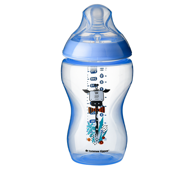 Bình sữa ty siêu mềm tự nhiên Tommee Tippee Closer to Nature 340ml, núm ty đi kèm 3-6 tháng - Xanh Dương