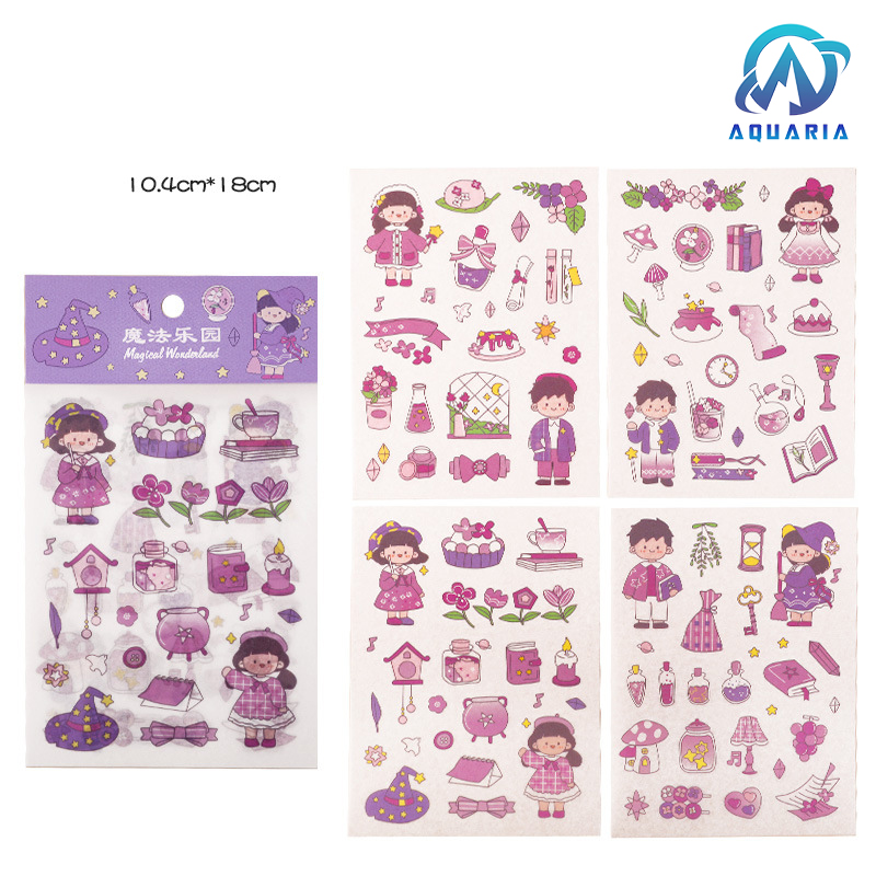 Set 4 Tấm Sticker Xinh Dễ Thương Hình Dán Cute Stickers Trang Trí Sổ Tay Dán Mũ Bảo Hiểm điện thoại siêu đẹp