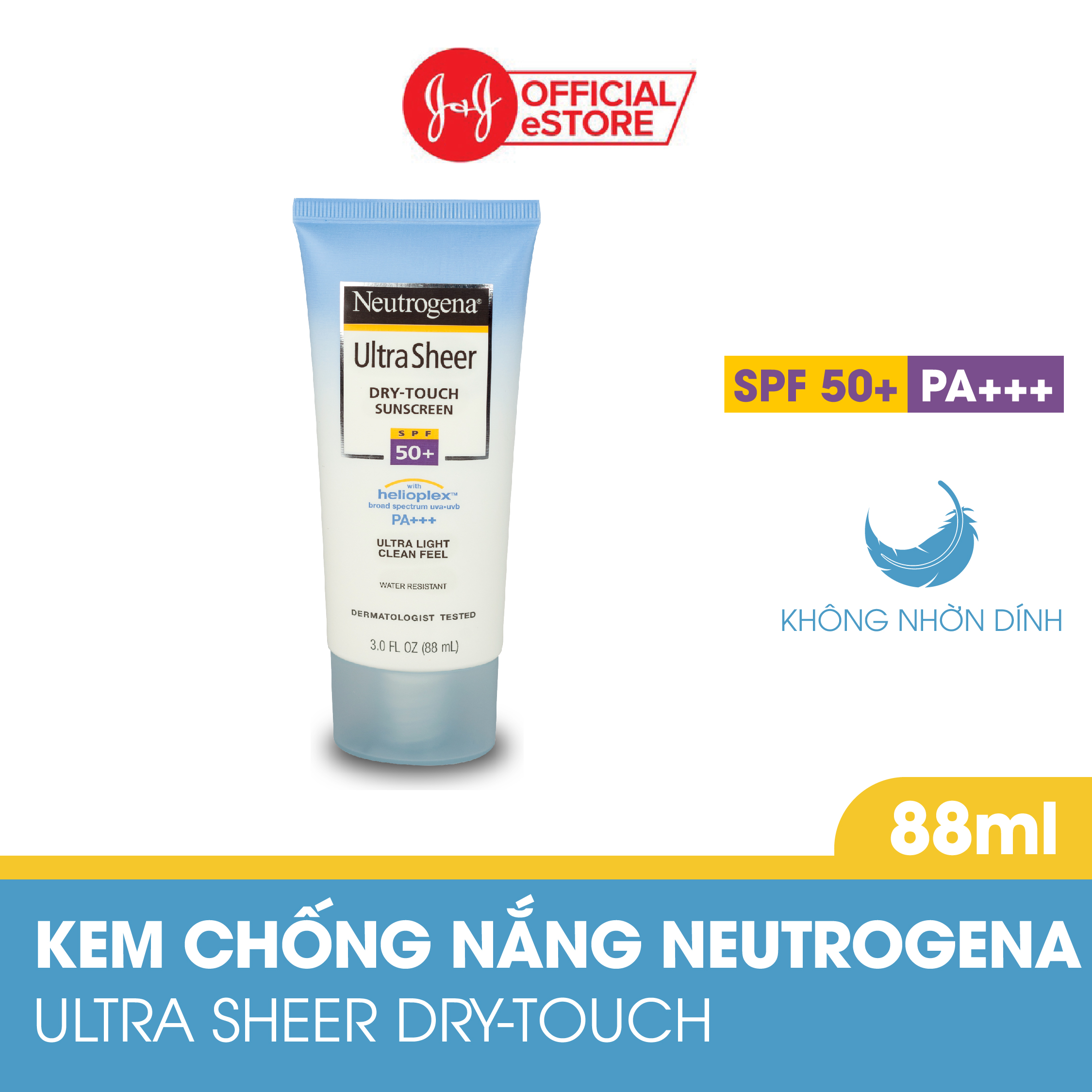 Kem Chống Nắng Mỏng Nhẹ Neutrogena U.S Dry Touch SPF 50 88ml